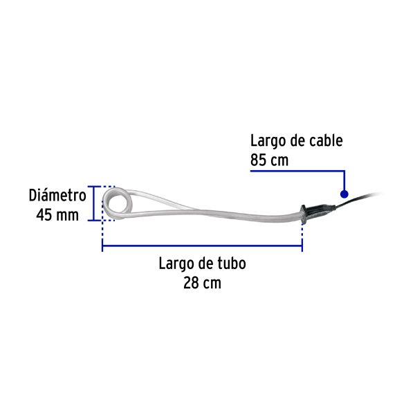 49980 - Calentador de inmersión p/agua #8 de 30 L, 1500 W, Volteck