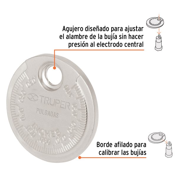 14398 - Calibrador redondo para bujías, Truper
