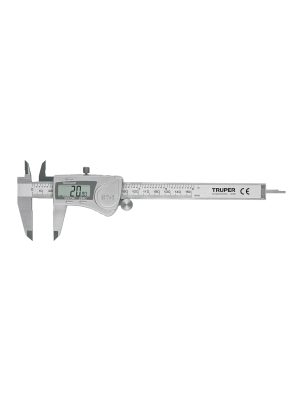 14388 - Calibrador vernier digital 6' acero inox, std y mm, Truper