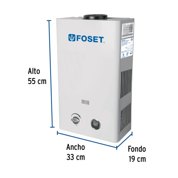47353 - Calentador instantáneo, 11L, 2 servicios, gas natural, Foset