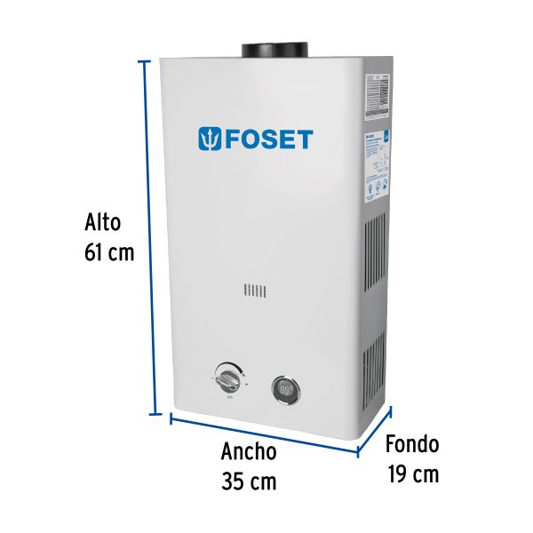 43051 - Calentador instantáneo, 13L, 3 servicios, gas LP, Foset