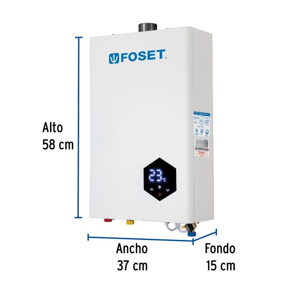 48015 - Calentador instantáneo modulante, 14L, 2 serv, gas LP, Foset