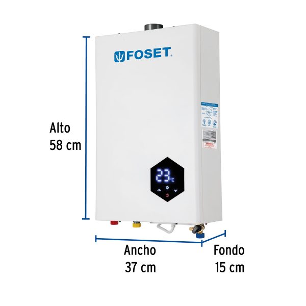 48016 - Calentador instantáneo modulante, 16L, 3 serv, gas LP, Foset