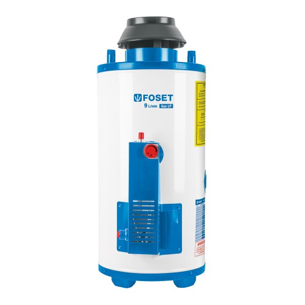 47922 - Calentador de paso, rápida recup, 9L, 2 serv, gas LP, Foset