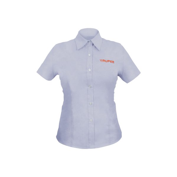 61108 - Camisa manga corta para mujer, azul, G, Truper