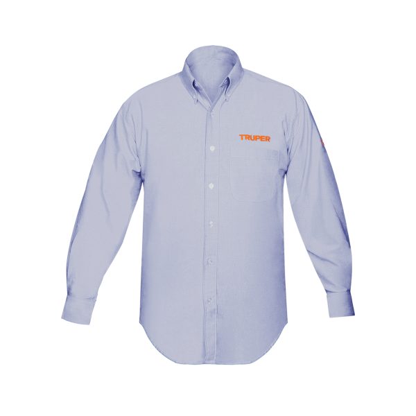 60345 - Camisa manga larga para hombre, azul, M, Truper