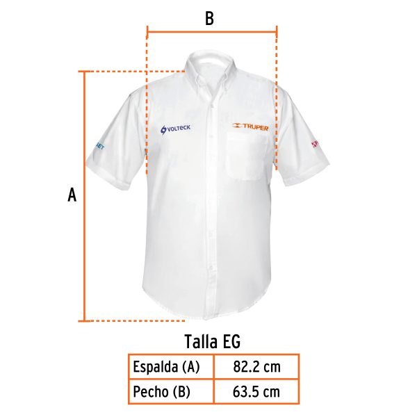 60367 - Camisa manga corta para hombre, blanca, EG, Truper