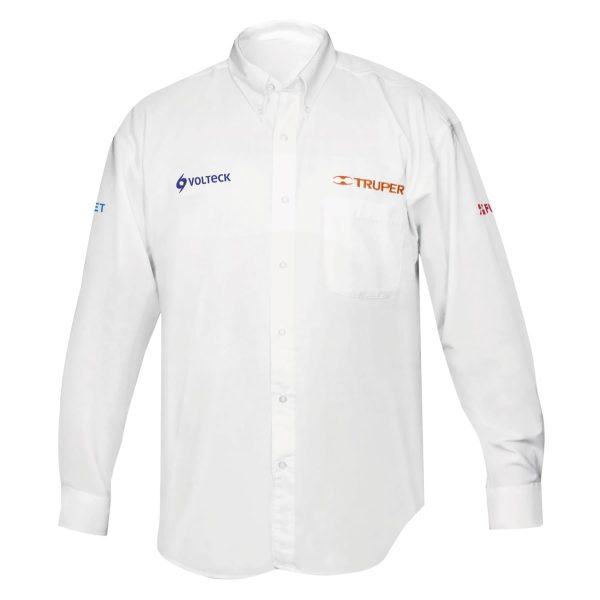 60361 - Camisa manga larga para hombre, blanca, M, Truper