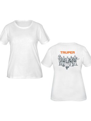68124 - Playera cuello redondo para mujer, blanca, M, Truper