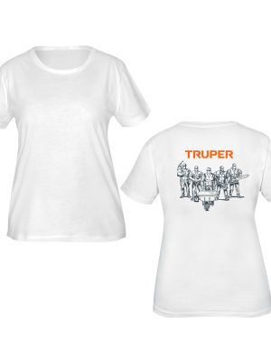 68125 - Playera cuello redondo para mujer, blanca, G, Truper