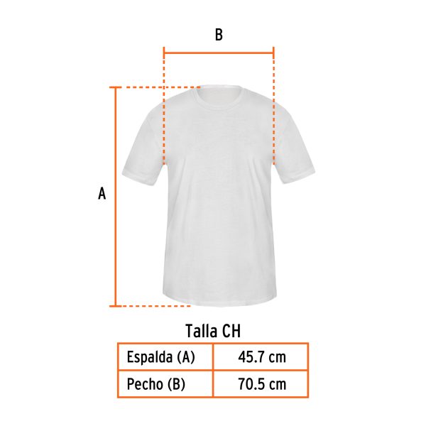68121 - Playera cuello redondo para hombre, blanca, CH, Truper