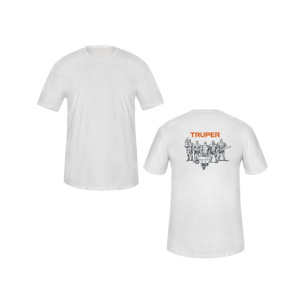 68122 - Playera cuello redondo para hombre, blanca, M, Truper