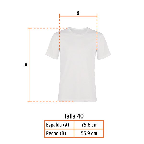 60005 - Playera cuello redondo para hombre, blanca, G, Truper