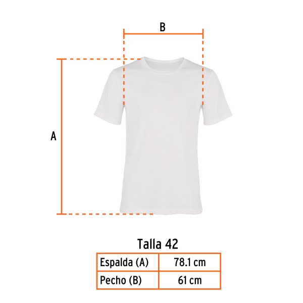 60010 - Playera cuello redondo para hombre, blanca, EG, Truper
