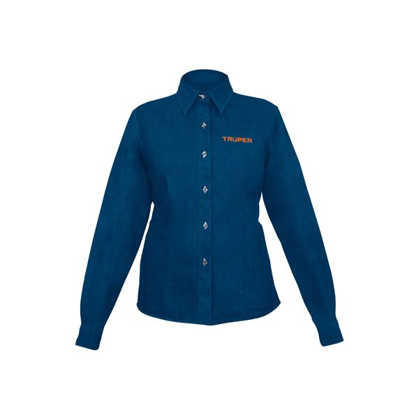 62107 - Camisa de mezclilla manga larga para mujer, M, Truper