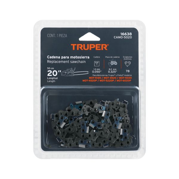 16638 - Cadena de repuesto 20' para motosierra a gasolina, Truper