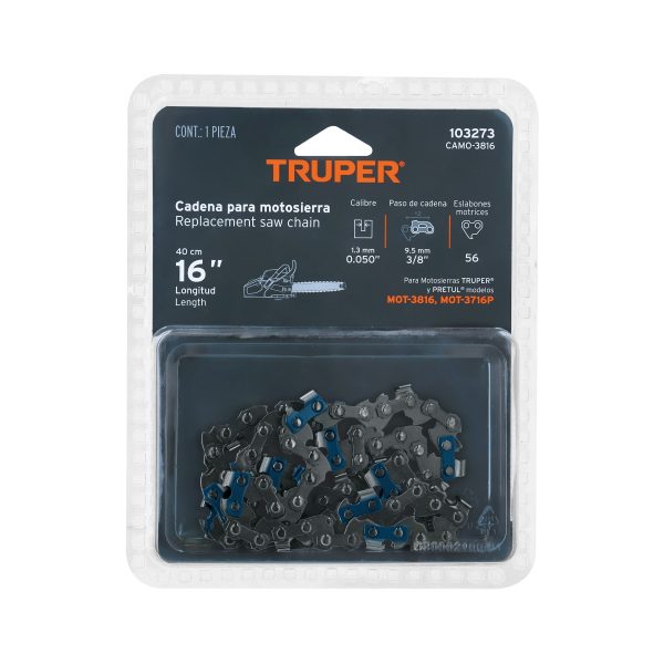 103273 - Cadena de repuesto 16' p/motosierra a gasolina 38 cc, Truper