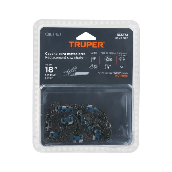 103274 - Cadena de repuesto 18' p/motosierra a gasolina 38 cc, Truper