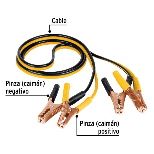 22808 - Cables pasa corriente 2.5m, 125 A, 10 AWG, con funda, Pretul
