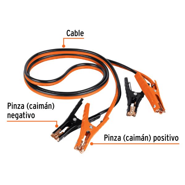 17543 - Cables pasa corriente 3 m, 225 A, 8 AWG, con funda, Truper
