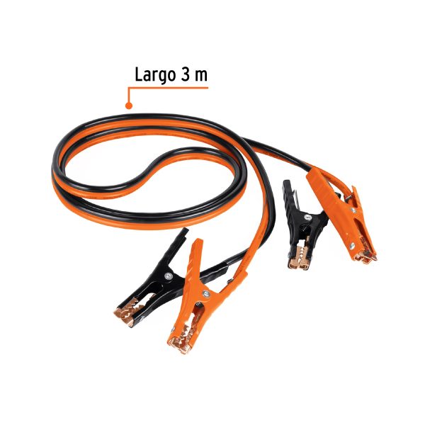 17543 - Cables pasa corriente 3 m, 225 A, 8 AWG, con funda, Truper