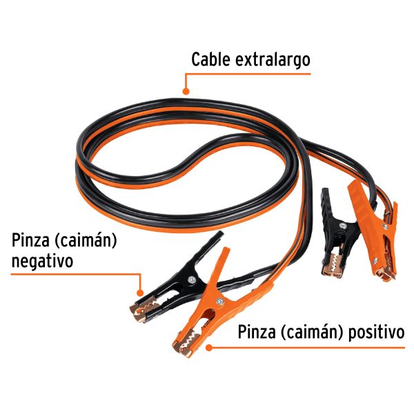 17544 - Cables pasa corriente 3.5 m, 350 A, 6 AWG, con funda, Expert