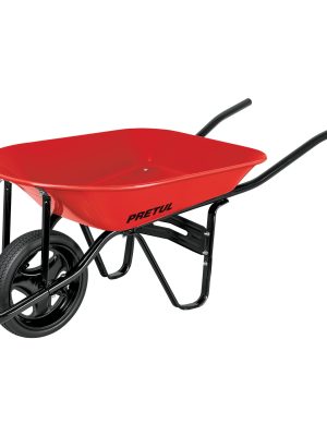 20629 - Carretilla 4 ft3 roja,imponchable,bastidor tubular, PRETUL