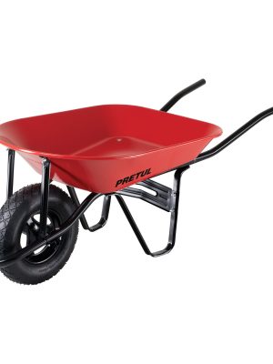 20628 - Carretilla 4 ft3 roja,neumática,bastidor tubular, PRETUL