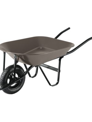 22647 - Carretilla 4 ft3, gris, neumática, bastidor tubular, PRETUL