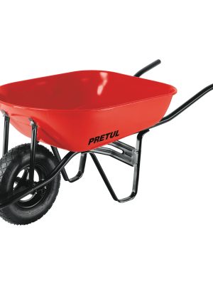 20627 - Carretilla 5.5 ft3 roja,neumática,bastidor tubular, PRETUL