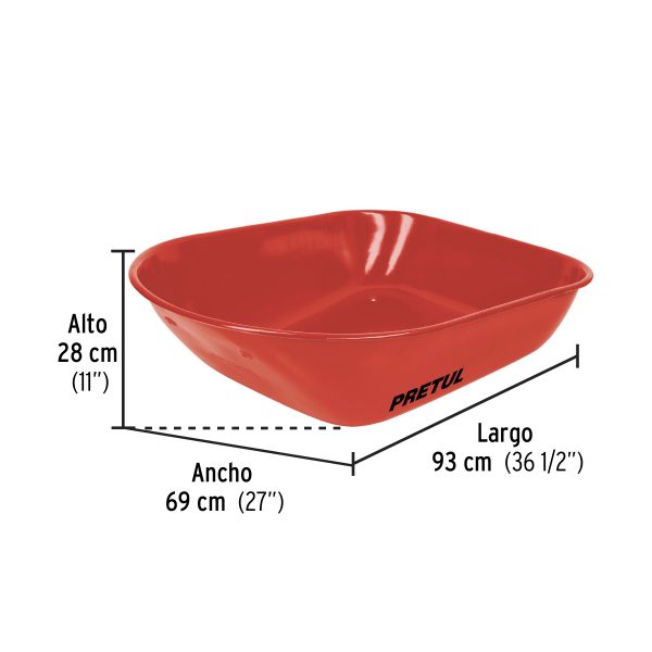 20627 - Carretilla 5.5 ft3 roja,neumática,bastidor tubular, PRETUL
