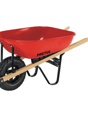 20622 - Carretilla 5.5ft3 roja, neumática, bastidores madera, PRETUL