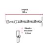 44314 - Cadena de 1.8 m de amarre para perro, 2.4 mm, Fiero