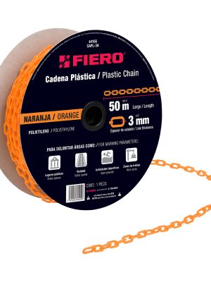 44165 - Metro de cadena de 3 mm de plástico naranja, carrete de 50 m