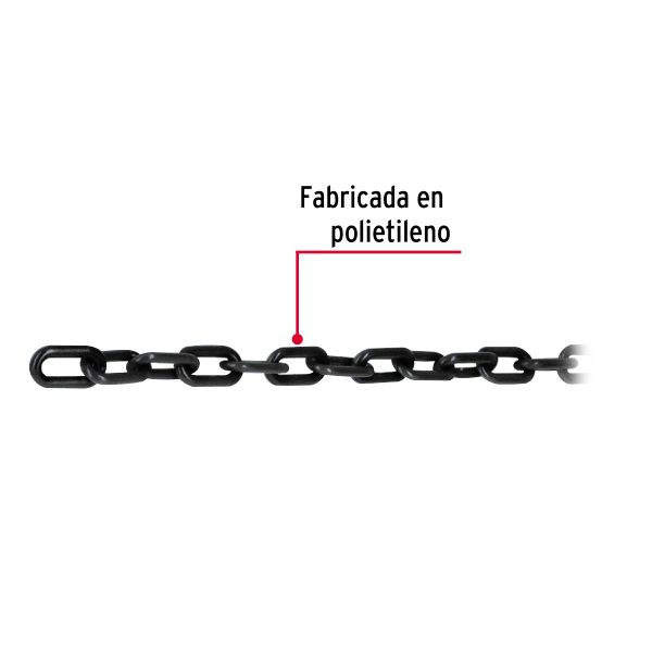44160 - Metro de cadena de 3 mm de plástico negra, carrete de 50 m