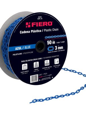 44163 - Metro de cadena de 3 mm de plástico azul, carrete de 50 m