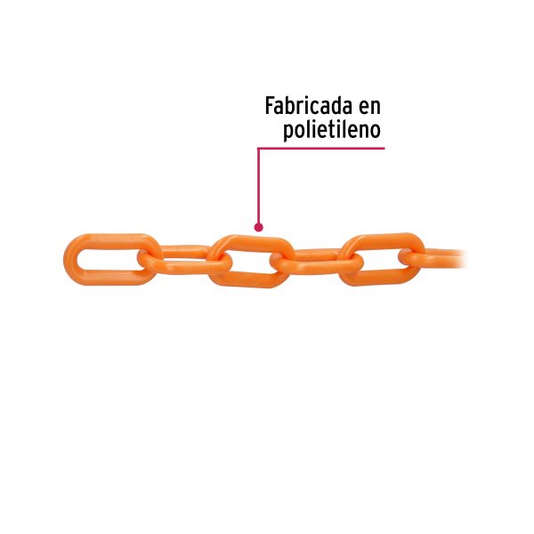 44185 - Metro de cadena de 8 mm de plástico naranja, carrete de 25 m