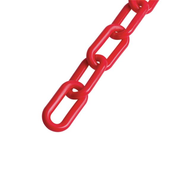 44186 - Metro de cadena de 8 mm de plástico roja, carrete de 25 m