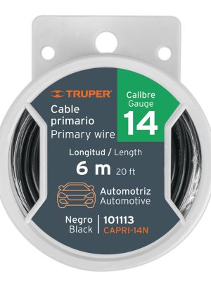 CAPRI-14N.jpg 101113 - Carrete con 6 m de cable primario negro calibre 14, Truper