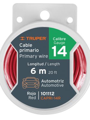 CAPRI-14R.jpg 101112 - Carrete con 6 m de cable primario rojo calibre 14, Truper