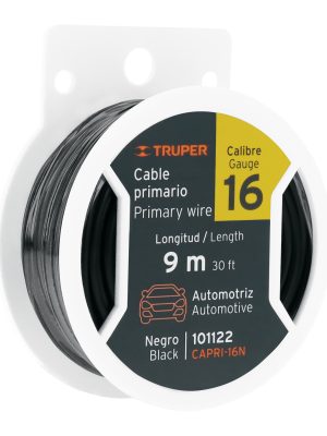 CAPRI-16N.jpg 101122 - Carrete con 9 m de cable primario negro calibre 16, Truper