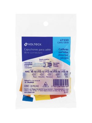 CAPU-0818E1.jpg 47330 - Bolsa con 20 capuchones para cable, calibres surtidos