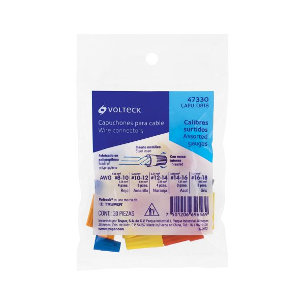 47330 - Bolsa con 20 capuchones para cable, calibres surtidos