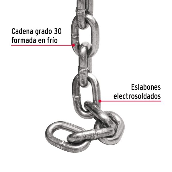 44264 - Metro de cadena pulida de 3/8', 10 m en cubeta, Fiero