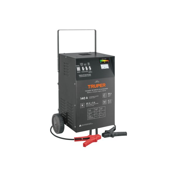 13028 - Cargador c/arrancador de 140 A para baterías de 12 V, TRUPER