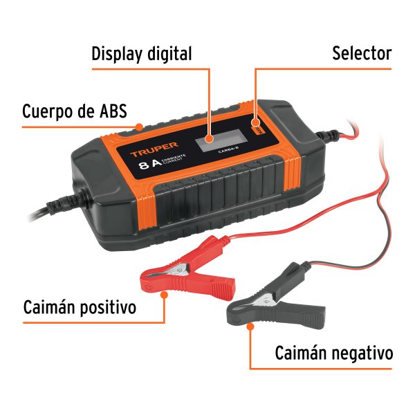 104010 - Cargador de 8 Amperes para baterías de 12V / 24V