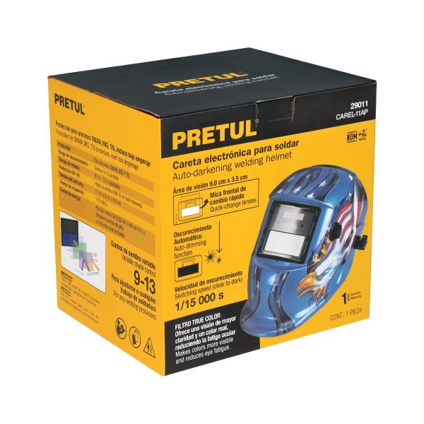 29011 - Careta electrónica p/soldar, águila, sombra 9 a 13, PRETUL