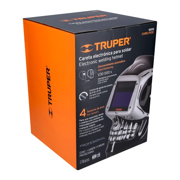 101111 - Careta electrónica p/soldar, panel digital, calavera, 9 a 13