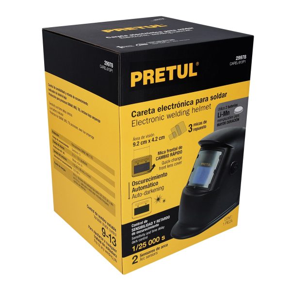 29978 - Careta electrónica p/soldar, semiprofesional, 9 a 13, PRETUL