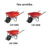 22650 - Caja c/llanta neumática y acc. p/carretilla roja PRETUL